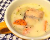鮭とほうれん草クリームパスタ＊イクラ添え作り方7写真