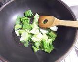 チンゲン菜と小エビの中華風炒め作り方4写真