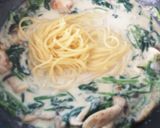 ほうれん草と鶏肉の豆乳クリームパスタ作り方5写真