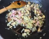 ベーコンと椎茸のクリームリゾット作り方3写真