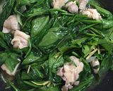 鶏肉とほうれん草の卵とじ作り方4写真
