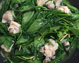 鶏肉とほうれん草の卵とじ作り方4写真