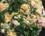 鶏肉とほうれん草の卵とじ作り方5写真