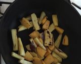 サツマイモと豚バラの麻婆風作り方2写真