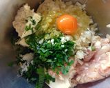 もめん豆腐ととりひき肉のつくね焼き作り方4写真
