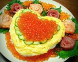 母の日♪記念日♪誕生日に♪花の寿司ケーキ作り方8写真