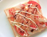 ソース味。トマト×玉葱のトースト作り方4写真