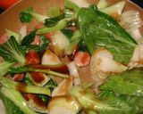 青梗菜とソーセージのオイマヨ炒め作り方5写真