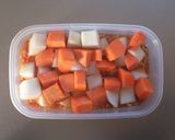 レンジで簡単☆大根と人参のそぼろ煮。作り方3写真