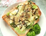 残り福❀ブロ茎×セロリ葉の和トースト作り方7写真