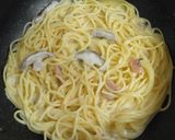 ワンポットパスタ☆塩辛わさびクリーム作り方5写真