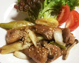 鶏肉と長ネギ・しめじの甘辛照り焼き♡作り方9写真