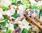 豚肉と野菜のにんにく胡麻味噌マヨ炒め作り方6写真