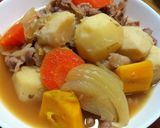 三つのお芋の肉じゃが♪作り方9写真