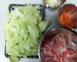 柔らか豚バラ肉とキャベツの味噌炒め作り方1写真