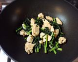 かぶの葉と鶏胸肉のスパイシー炒め作り方7写真