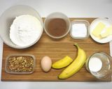 バナナとクルミのチョコパウンドケーキ★作り方1写真