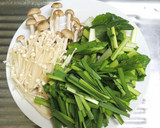調理師さんの小松菜と豚肉のゴマ味噌炒め作り方1写真
