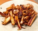 ごま油のイカ醤油バター作り方6写真
