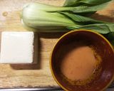 チンゲン菜と豆腐の味噌炒め作り方1写真