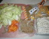 きつねとたぬきの焼きうどん作り方1写真