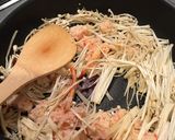 蟹とエノキのトマトクリームパスタ作り方4写真