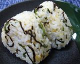 大葉おかか塩昆布おにぎり作り方2写真