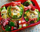 クリスマス　リースおにぎり弁当♪作り方13写真