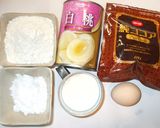 桃の缶詰ケーキ♪簡単ココアフルーツケーキ作り方1写真