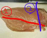 切り方で鶏胸肉が簡単に柔らかく！作り方5写真