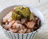 圧力鍋でピンクのたこ飯作り方3写真