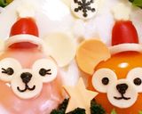 ダッフィのクリスマス ロコモコ弁当作り方2写真
