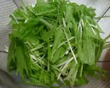 水菜と味付めかぶの水きりヨーグルトサラダ作り方1写真