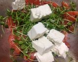 胡麻油で！豆腐と鮭と豆苗のサラダ作り方4写真