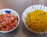 ウィンナーとカボチャのプチホットケーキ作り方1写真