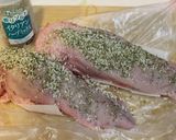しっとり♡豚タン刺し★わさび菜リース作り方1写真