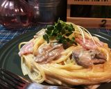 簡単濃厚♡牡蠣ベーコンのクリームパスタ。作り方7写真