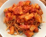 ジャガイモとベーコンだけでトマトパスタ♡作り方4写真