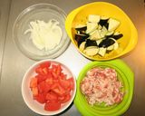 茄子と豚肉の簡単トマトパスタ作り方1写真