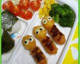 ウインナーうずらフライ みのむし キャラ作り方6写真