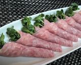 3分★おつまみにも★貝割れチーズハム巻♪作り方3写真