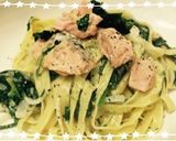 "鮭とほうれん草"のクリームパスタ♪作り方5写真