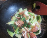 チンゲン菜とさつま揚げのミルク炒め作り方5写真
