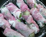 豚の大葉しめじ巻き～梅ポン酢作り方3写真