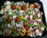並べて焼くだけ❗野菜とお肉のオーブン焼き作り方1写真