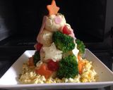 ポテトサラダでクリスマスツリー作り方4写真