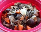 レンジで簡単！ホッとする味。根菜煮作り方3写真