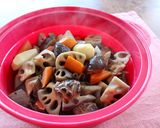 レンジで簡単！ホッとする味。根菜煮作り方4写真