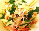 もやしと葉野菜と鰹節のポン酢和え作り方6写真