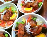 豚三枚肉の角煮十穀米添えカフェ風どんぶり作り方8写真